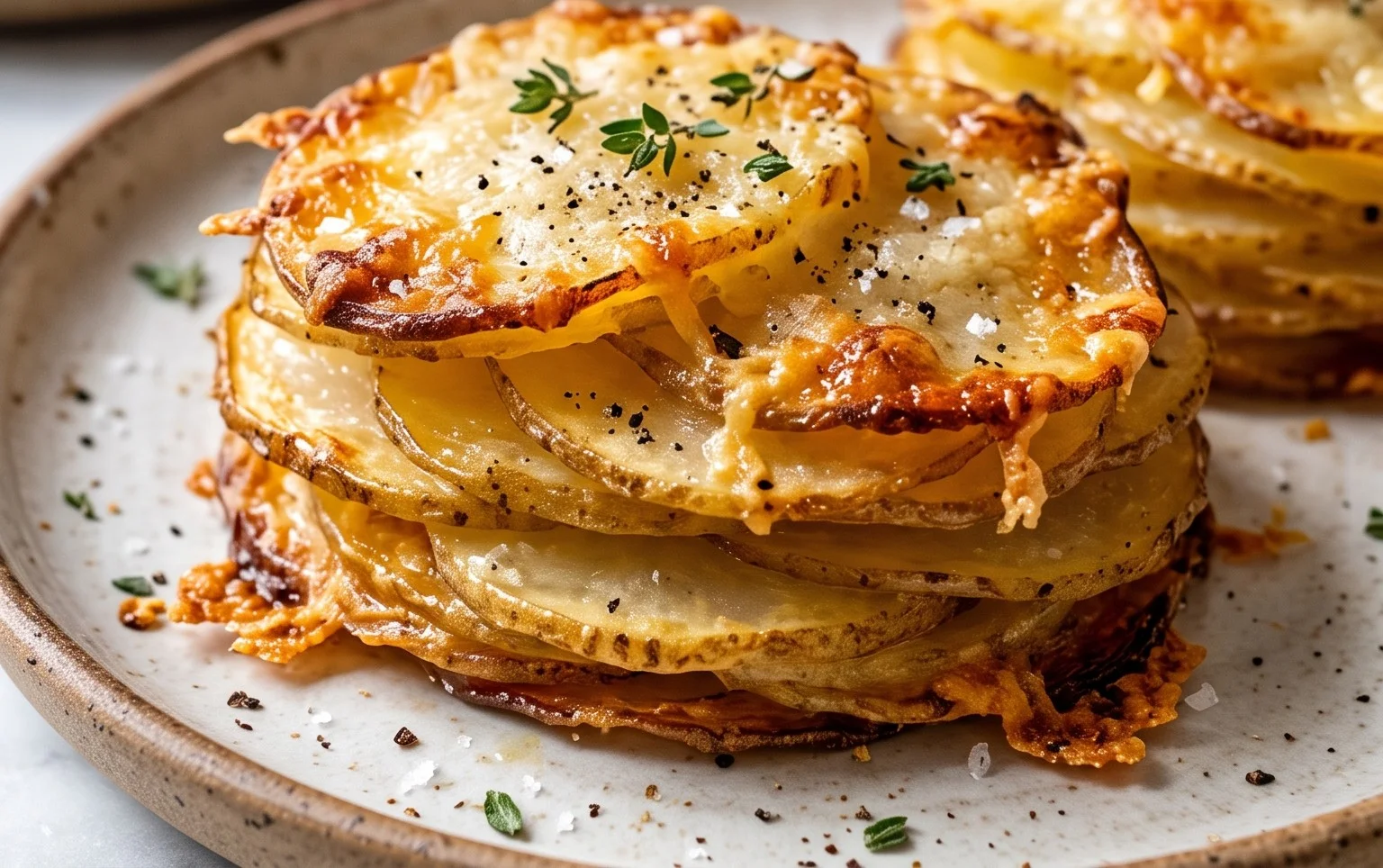 Millefeuilles de pommes de terre croustillantes au parmesan