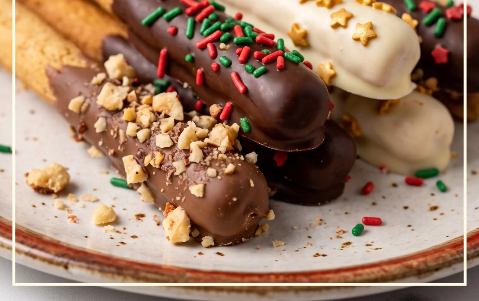 Bâtonnets croquants façon Mikado pour Noël