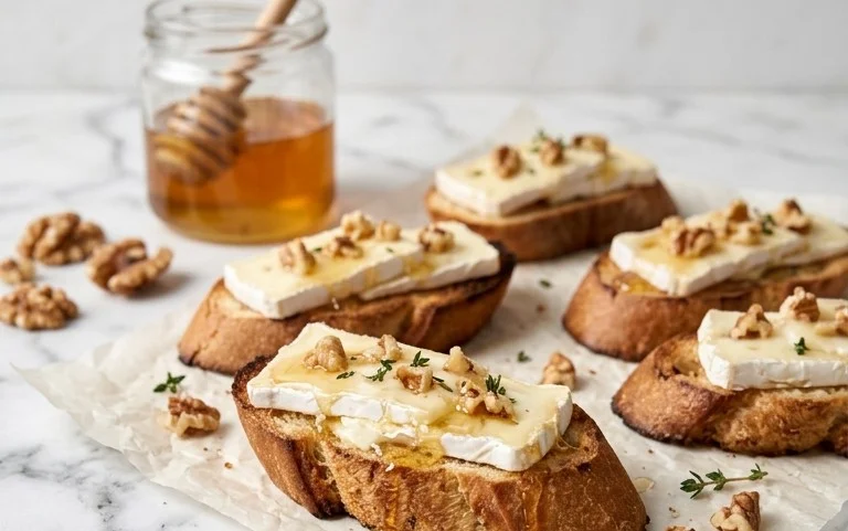 Crostini Brie Miel Noix: Recette Facile & Rapide